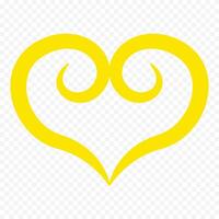 corazón amarillo aislado sobre fondo blanco vector