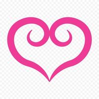 Pink heart isolated on a white vector