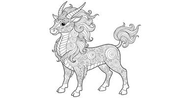 A Chinese Qilin With a Gentle Look and a Flowing Mane vector