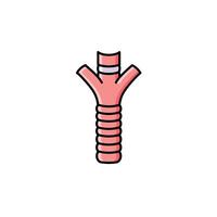 Illustration of a Section of the Human Respiratory System Specifically a Bronchus With a Band. vector