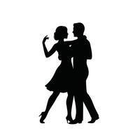 A silhouette of a couple dancing in the evening vector