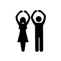 A man and woman making heart shape with their hands vector