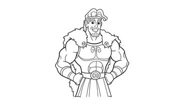 A Simple but Strong Depiction of Hercules Flexing His Muscles and Wearing a Classic Greek Tunic vector