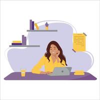 Flat design concept for online education, trainings and courses, training, lessons. illustration for website banner, marketing material, presentation template, internet advertising. vector