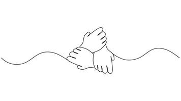 Line art illustration of a teamwork symbol eps 10 vector