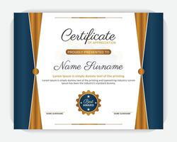 Creative background elegant award certificate, elegant certificate of appreciation template, certificate of recognition, Award design template vector