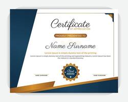 Modern layout, with creative background, stylish, modern, unique, professional, elegant award certificate, elegant certificate of appreciation template. vector