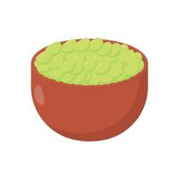 Bowl of Edamame Flat Illustration. Clean Icon Design Element on Isolated White Background vector