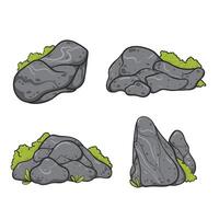 Set of various stones with natural shapes and textures, perfect for nature, zen, landscape, and design use. vector