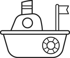 Fishing Ship Outline Icon vector