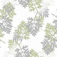 Seamless pattern with green leaves on white background vector