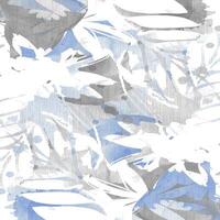 A blue and white abstract pattern with leaves vector
