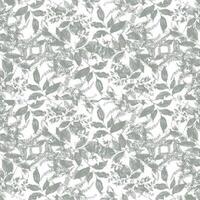 A pattern with leaves and flowers in gray and white vector