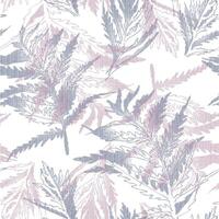 A pattern with leaves in pink and blue vector