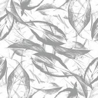 A gray and white pattern with leaves vector
