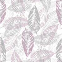 Seamless pattern with leaves in purple and white vector