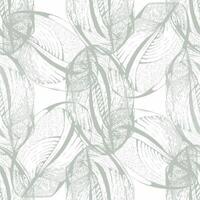 A green and white pattern with leaves vector