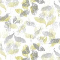 A pattern with yellow and gray leaves vector