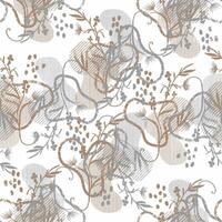 A pattern with flowers and leaves on a white background vector