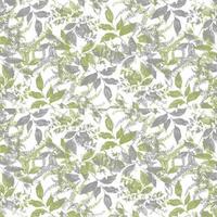 A green and gray floral pattern on a white background vector