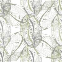 A green and white pattern with leaves vector