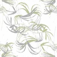 A green and white pattern with leaves vector