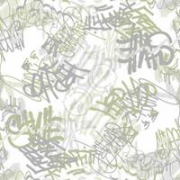 Graffiti seamless pattern in green and grey vector
