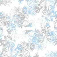 A blue and gray floral pattern on a white background vector