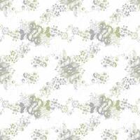 A green and white floral pattern on a white background vector