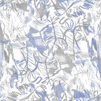 A blue and white abstract pattern with leaves vector