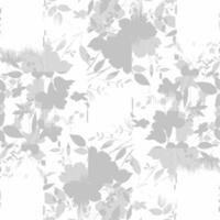 A gray and white floral pattern with leaves vector