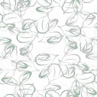 A green and white pattern with leaves vector