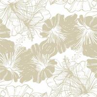 Seamless floral pattern in beige and white vector