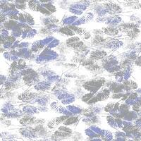 A blue and white pattern with leaves vector