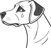 Dog with a single tear falling down vector