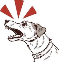 Dog's intense bark, emanating a sense of alertness and potential threat vector