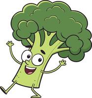 Happy Broccoli Character vector