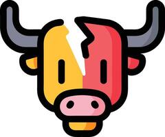Bull with striking color blocks, symbolizing strength and power vector