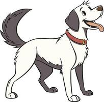 Dog in a cartoon style, with a friendly expression, wagging tail vector