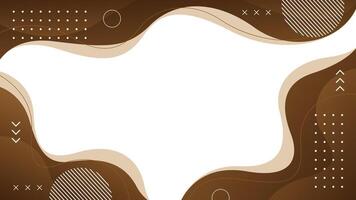 Minimalist brown and white geometric background with fluid wave shapes vector