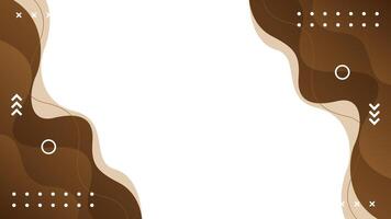 Modern abstract brown geometric background, fluid wave shapes vector