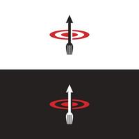 Food Target With Dartboard And Fork Logo Design Modern Concept vector