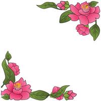Camellia Frame and Border vector