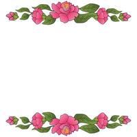 Camelia Flower Frame and Border vector