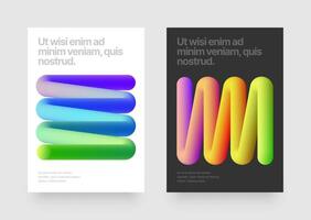 Colorful squiggles gradient lines design for flyer, poster, cover, banner or background. Template with wavy gradient shapes for events, companies or business. vector