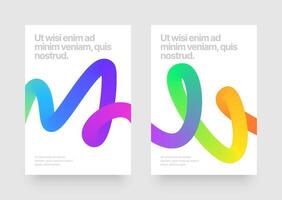 Template with wavy gradient shapes for events, companies or business. Colorful squiggles gradient lines design for poster, cover or background. Set of illustrations. vector