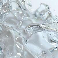 An artistic depiction of a water splash set against a white background photo