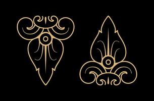 Set of retro vintage graphic design elements for frame, labels, logo art symbols and ornamental. vector