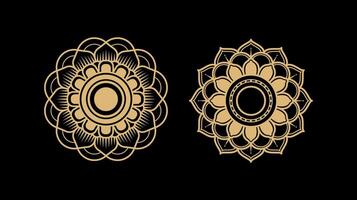 Set of retro vintage graphic design elements for frame, labels, logo art symbols and ornamental on gold colour. vector