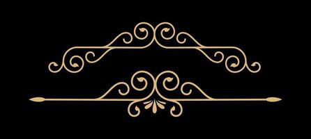 Set of retro vintage graphic design elements for frame, labels, logo art symbols and ornamental border divider. vector